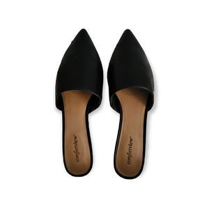 Comfortview Black Leather Mules Size 11